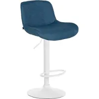 BellaFurn Tabouret de bar blanc moderne - Tabouret design confortable - réglable en hauteur et pivotant à 360° | Couleur : bleu | Matériau : poussière