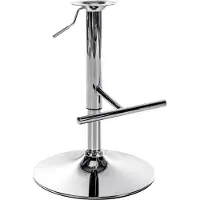 BellaFurn Tabouret de bar de remplacement à cadre en T - base de tabouret de bar - table tournante et réglable avec repose-pieds | Couleur : chrome