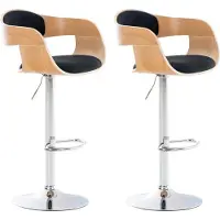 BellaFurn set de 2 tabourets de bar - Tabouret de bar - Excellent confort d'assise, hauteur réglable | Couleur : naturel/noir