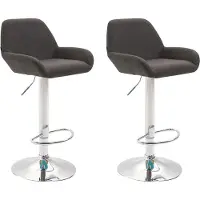 BellaFurn lot de 2 tabourets de bar en tissu - Design intemporel - Réglable en hauteur et pivotant à 360