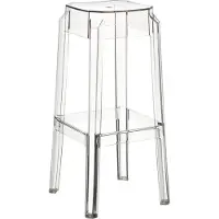 BellaFurn Tabouret de bar moderne - chaise design et confortable - Résistant aux intempéries, empilable et résistant aux UV. Couleur : Transparent