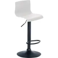 BellaFurn Tabouret de bar Moderne - Tabouret design - Réglable en continu & confortable | Couleur : blanc | Matériau châssis : métal noir mat