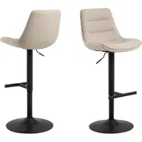 Freiraum Barhocker >Adisa< (2er-Set) in Beige, Stoff - 47x95x52,5cm (BxHxT)