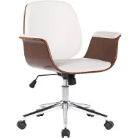BellaFurn Chaise pivotante ergonomique - chaise de bureau - similicuir, facile d'entretien, position assise confortable | Couleur : noyer/blanc