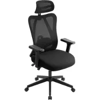 BellaFurn Chaise de bureau ergonomique - chaise de bureau - accoudoirs réglables en 3D, tissu filet respirant | Couleur : noir