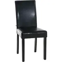 BellaFurn Chaise de salle à manger en similicuir - Chaise de salle à manger - dossier haut confortable, design facile d'entretien | Couleur : noir | Couleur de base : noir