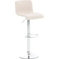 BellaFurn Tabouret de bar style moderne - chaise - position assise ergonomique, hauteur réglable en continu | Couleur : crème | Matériau base : métal aspect chrome