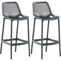BellaFurn lot de 2 tabourets de bar pour l'extérieur - Tabouret de bar - couleur hydrofuge et résistante aux UV : gris foncé