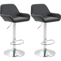 BellaFurn lot de 2 tabourets de bar - sièges en similicuir - confort de rotation à 360° | Couleur : noir | Couleur de base : chrome