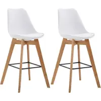 BellaFurn ensemble de 2 tabourets de bar - Sièges hauts - Design confortable et moderne | Couleur d'habillage : Couleur naturelle : Blanc