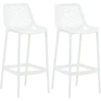 BellaFurn lot de 2 tabourets de bar pour l'extérieur - Tabouret de bar - couleur hydrofuge et résistante aux UV : blanc