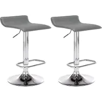 BellaFurn set de 2 tabourets de bar - tabouret - hauteur réglable en continu, rembourrage en similicuir | Couleur : gris