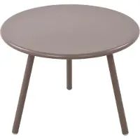 BellaFurn Table de salon résistante aux intempéries - Table d'appoint - Design en acier inoxydable, pour l'intérieur et l'extérieur | Couleur : taupe