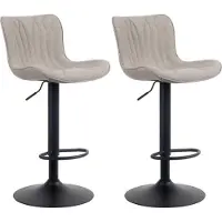 BellaFurn set de 2 tabourets de bar - Tabouret de bar - Grand confort d'assise & réglable | Couleur : taupe | Matériau : poussière