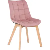 BellaFurn Chaise de salle à manger en velours - chaise en velours - entretien du siège - conviviale et confortable. Couleur : Rose