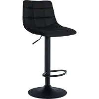 BellaFurn Tabouret de bar réglable en similicuir - Tabouret de bar - confort et rotation à 360° Option couleur : noir | Couleur de base : noir