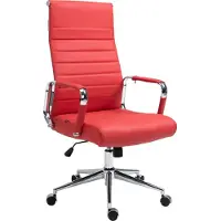 BellaFurn Chaise de bureau exclusive, siège ergonomique, cuir de vachette de haute qualité, mécanisme de rotation | Couleur : rouge