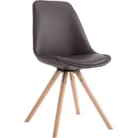 BellaFurn Chaise de salle à manger en similicuir - Chaise de cuisine - Design confortable et moderne | Couleur d'habillage : Couleur naturelle : Marron