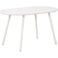 BellaFurn Table de salon moderne - table d'extérieur - pieds en métal inoxydable, résistants aux intempéries - plastique recyclé | Couleur : blanc