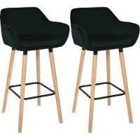 BellaFurn Tabouret de bar, tabouret velours, grand confort d'assise - Moderne - Bois de hêtre | Couleur : vert