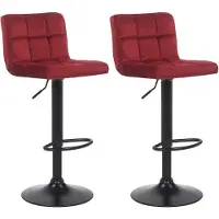 BellaFurn set de 2 tabourets de bar - tabouret de cuisine - hauteur réglable et design moderne | Couleur : rouge