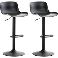 BellaFurn Set de 2 tabourets de bar réglables - tabourets de comptoir - assise confortable, sol - position sûre | Couleur : noir