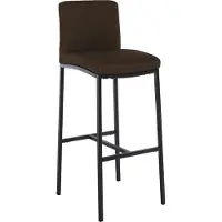 BellaFurn Tabouret de bar, tabouret, dossier - Confort moderne en similicuir ou en tissu | Couleur : brun | Matériau : poussière