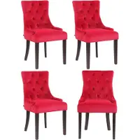 BellaFurn Set de 4 chaises de salle à manger en velours - Chaises de cuisine - Design élégant avec des sièges confortables
