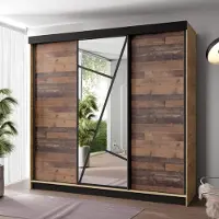 KIER FURNITURE Armoire avec miroir - Armoire à portes coulissantes, 200x205x59 cm