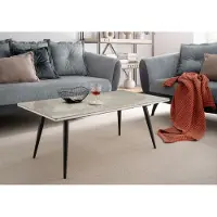 Freiraum Couchtisch >2120-38< in Keramik Hochglanz grau Marmoriert - 110x42x60 (BxHxT)