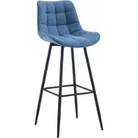 BellaFurn Tabouret de bar au design moderne - Tabouret de bar - élégant et confortable, piétement noir mat | Couleur : bleu | Matériau : poussière
