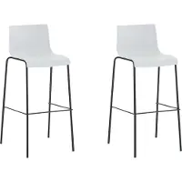 BellaFurn lot de 2 tabourets de bar - Tabouret de bar - Confort ergonomique pour une position assise prolongée | Couleur : blanc | Couleur de base : noir