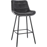 BellaFurn Tabouret de bar moderne - Tabouret - Assise confortable, velours ou similicuir, piètement stable | Couleur : gris foncé. Matériau : souple