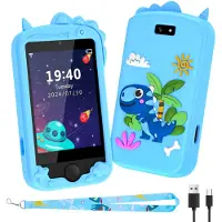 Topchances Téléphone portable pour enfants, Prétend Smartphone pour filles garçons, 2,8 pouces écran tactile montre téléphone enfants avec appareil photo, musique et jeu, pour 3-12 ans cadeaux,Noir