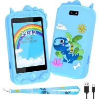 Topchances Téléphone portable pour enfants, Prétend Smartphone pour filles garçons, 2,8 pouces écran tactile montre téléphone enfants avec appareil photo, musique et jeu, pour 3-12 ans cadeaux,Bleu