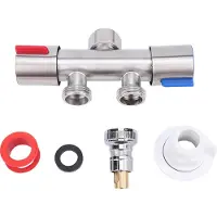 Gistuch Distributeur à 2 voies G1/2, acier inoxydable 304, doubleprécise, robinet inverseur étanche pour lave-linge, cuisine, jardin