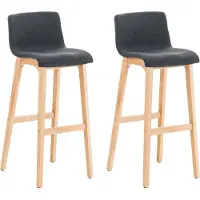 BellaFurn set de 2 tabourets de bar - Tabouret de bar - Design confortable et ergonomique, couleur : gris foncé
