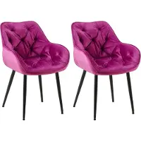 BellaFurn set de 2 chaises de salle à manger en velours - Set de chaises - Design moderne et confort | Couleur : Violet