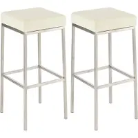BellaFurn lot de 2 tabourets de bar - repose-pieds - similicuir résistant - piétement métallique stable