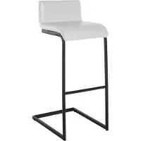BellaFurn Tabouret de bar noir moderne - Tabouret de bistrot - Design ergonomique, similicuir facile à entretenir | Couleur : blanc | Matériau : similicuir