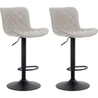 BellaFurn set de 2 tabourets de bar - Tabouret haut - Design moderne, hauteur réglable & rotation 360° | Couleur : Taupe | Matériau : poussière