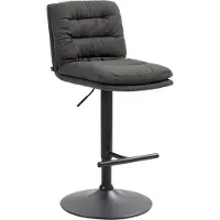 BellaFurn Tabouret de bar recouvert de tissu - tabouret haut - assise confortable, aspect élégant. Couleur : gris foncé. Couleur de base : noir