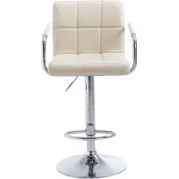 BellaFurn set de 2 tabourets de bar -Tabouret de bar -rotation 360°, confortable et facile d'entretien -similicuir | Couleur : crème | Couleur de base : chrome