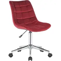 BellaFurn Chaise de bureau en velours - chaise de bureau ergonomique - réglable en hauteur et pivotante | Couleur : rouge