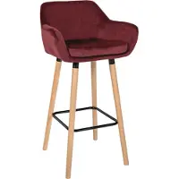 BellaFurn Tabouret de bar avec revêtement souple - tabouret haut - chaise ergonomique confortable, structure en hêtre | Couleur : rouge