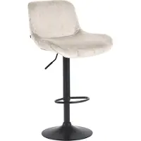 BellaFurn Tabouret de bar - chaise d'appui - réglable & confortable - avec repose-pieds et tissu noir mat pivotant à 360° | Couleur : crème | Matériau : mou