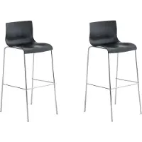 BellaFurn set de 2 tabourets de bar - Tabouret de bar - Confort ergonomique pour une position assise prolongée | Couleur : noir | Couleur de base : chrome