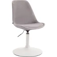 BellaFurn Chaise de salle à manger en velours - design de luxe - rouge - rabattable et pivotant à 360° | Couleur : gris | Couleur de base : blanc