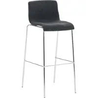 BellaFurn Tabouret de bar style moderne - tabouret - empilable, confort ergonomique | Couleur : gris foncé, couleur de base : chrome