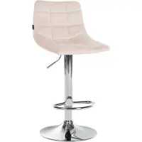 BellaFurn Tabouret de bar réglable en velours - tabouret élégant - confort de rotation à 360° | Couleur : beige | Couleur de base : chrome